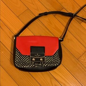 Kate Spade Red and Black Patterned Crossbody Bag